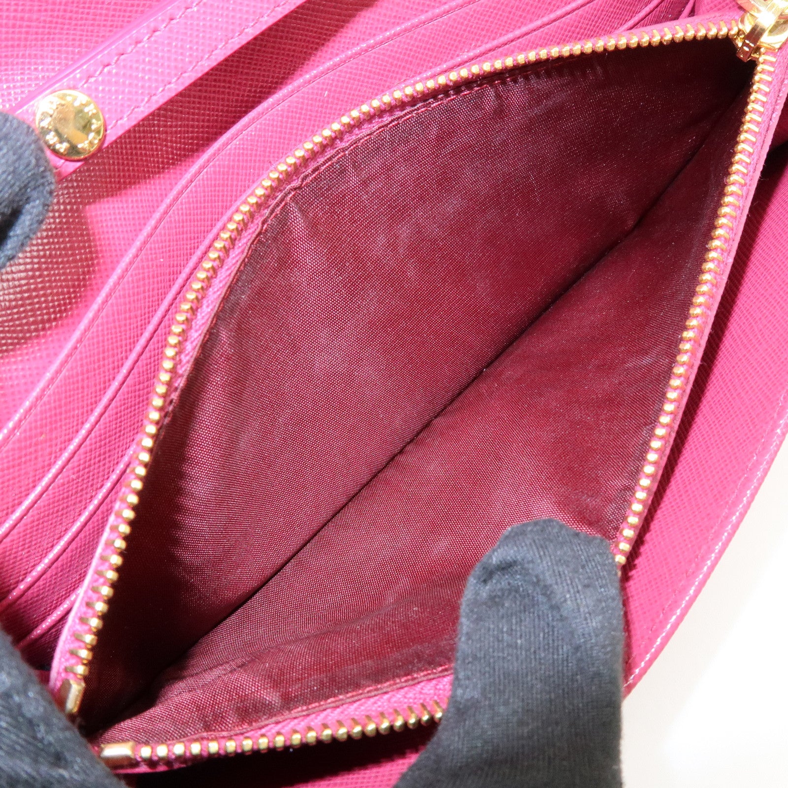 PRADA Saffiano Leather Chain Wallet WOC Pink 1M1290