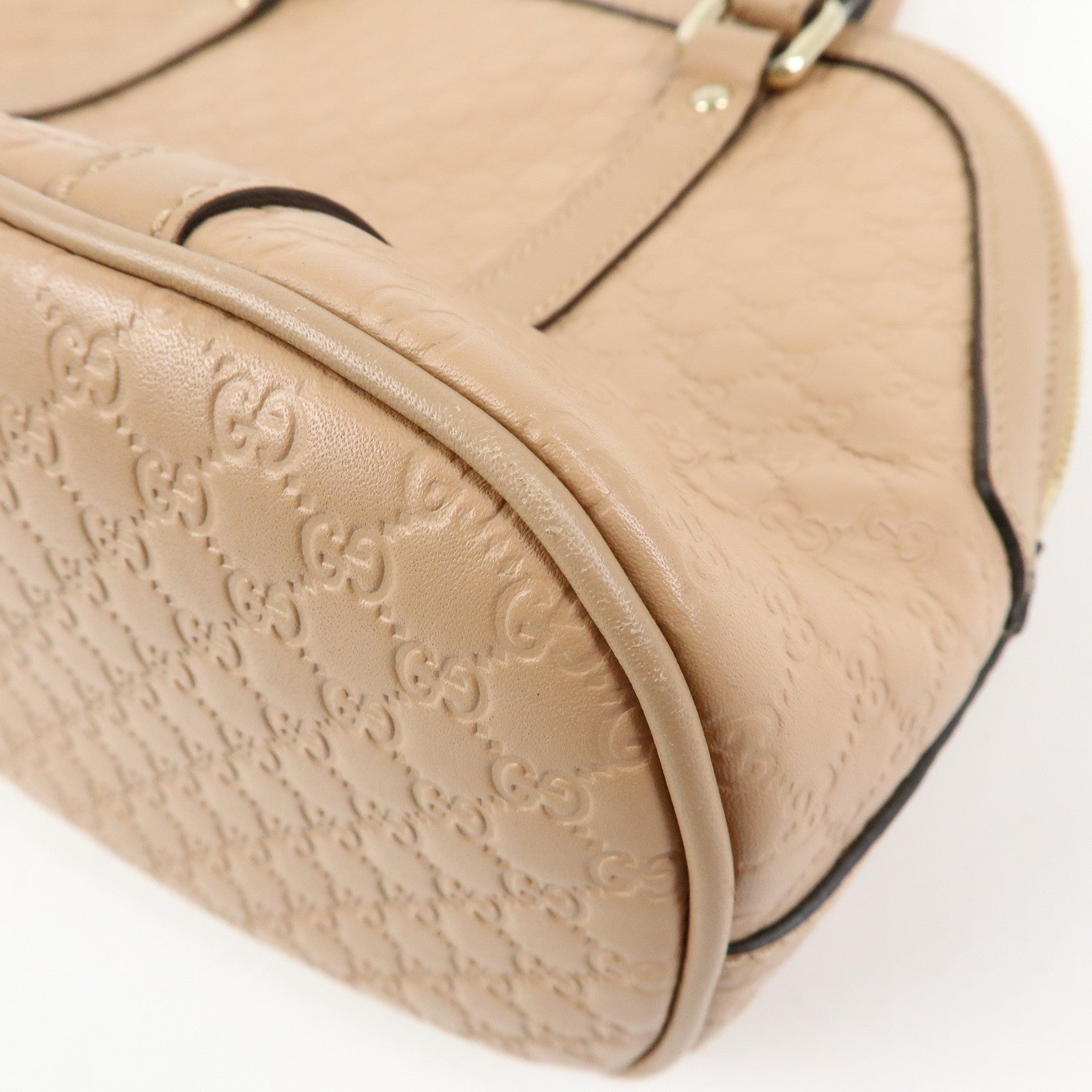 GUCCI Microguccissima Leather 2Way Bag Hand Bag Beige 449654