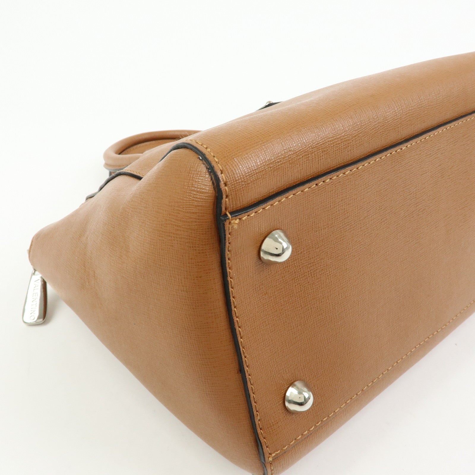 VALENTINO Leather 2Way Bag Hand Bag Shoulder Bag Brown