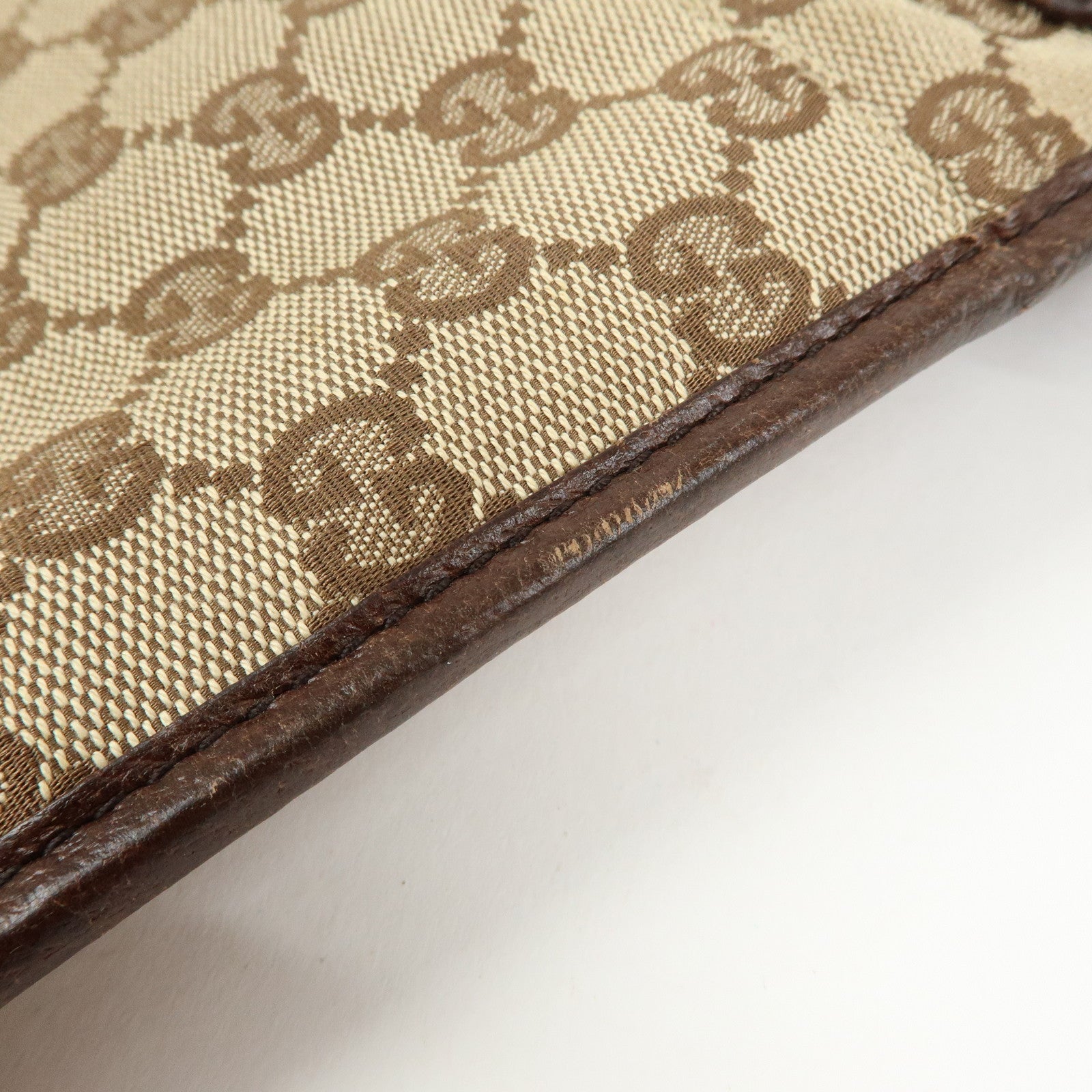 GUCCI GG Canvas Leather Shoulder Crossbody Bag Beige Brown 27639