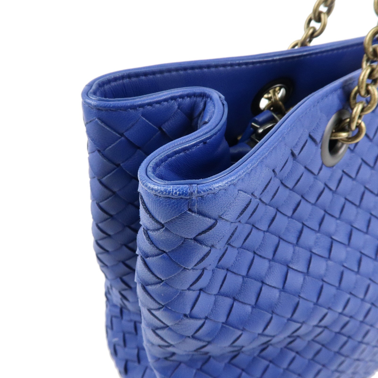 BOTTEGA VENETA Intrecciato Nappa Leather Tote Bag Shoulder Bag Blue