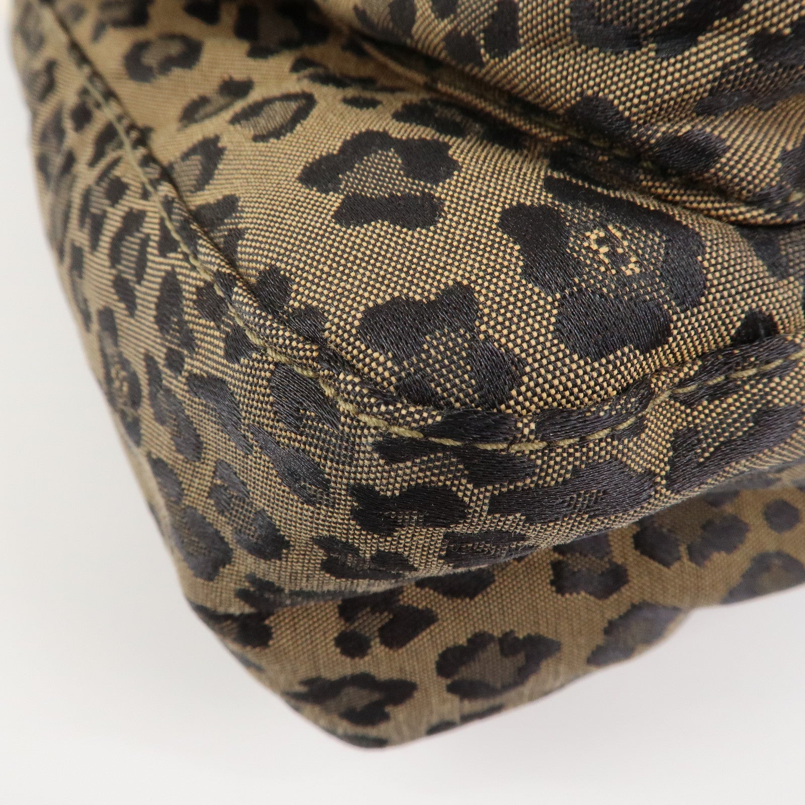 FENDI Canvas Leather Shoulder Bag Crossbody Bag Leopard 263570