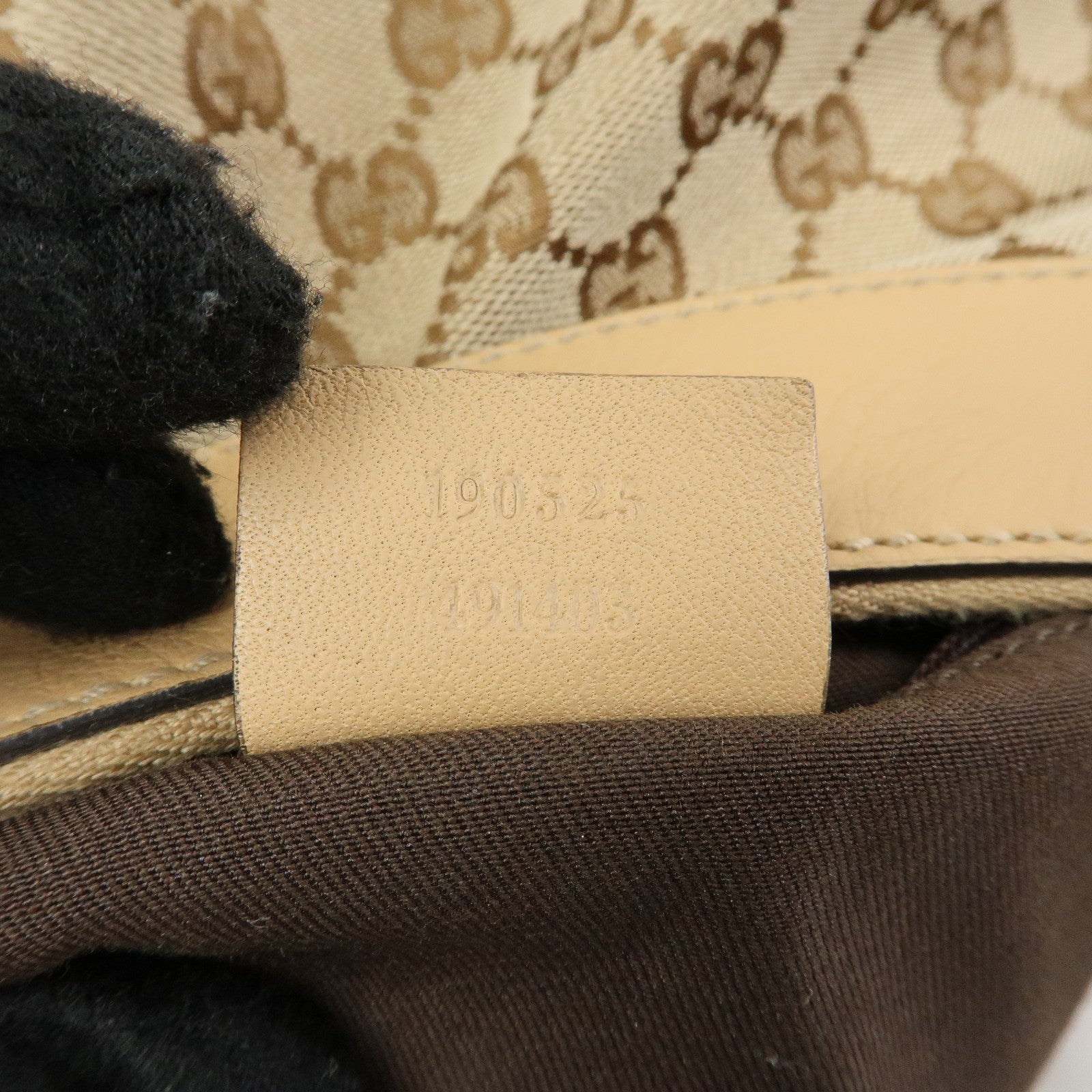 GUCCI Abbey GG Canvas Leather Shoulder Bag Hand Bag Beige 190525