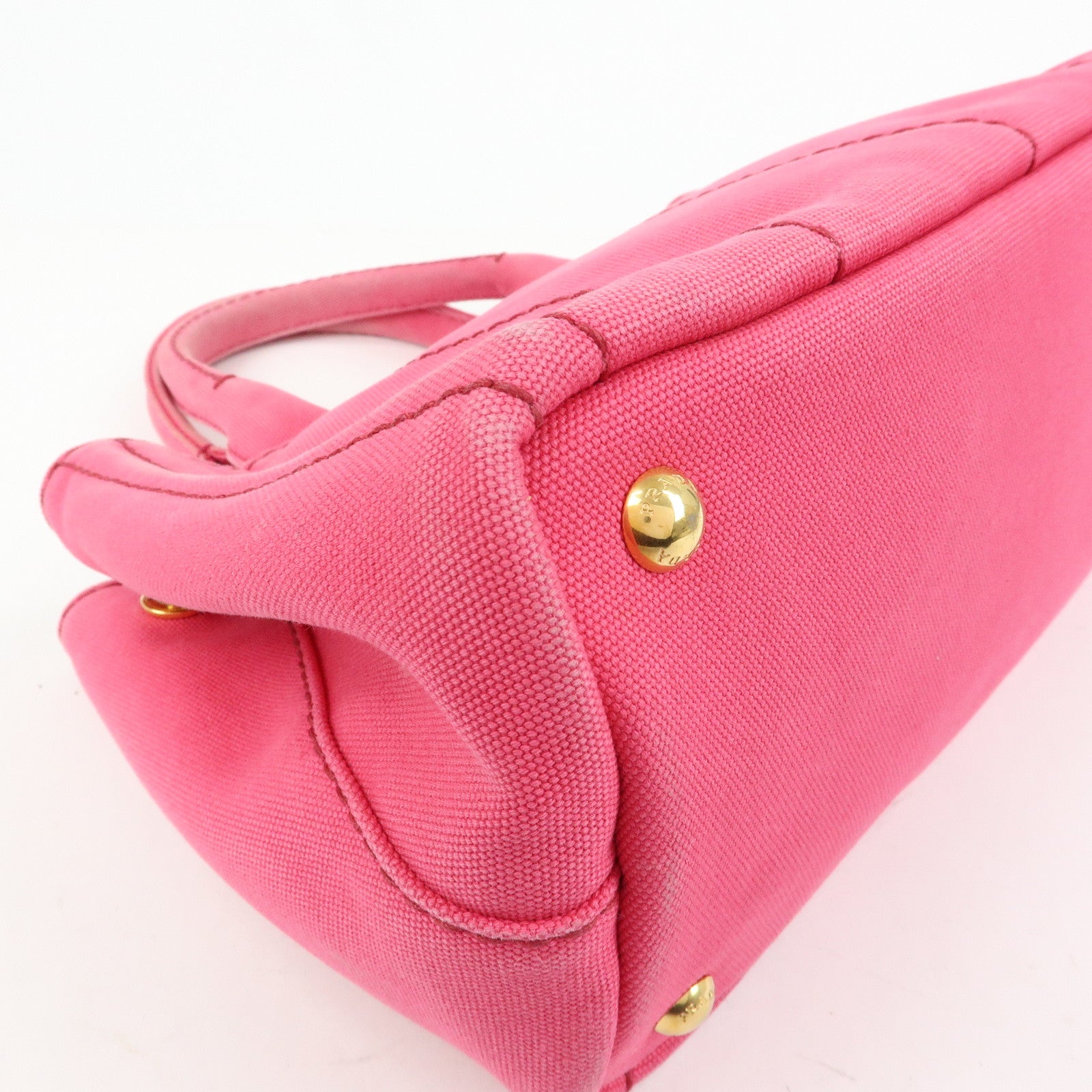 PRADA Canapa Mini Canvas 2Way Bag Hand Bag Shoulder Bag Pink 1BG439