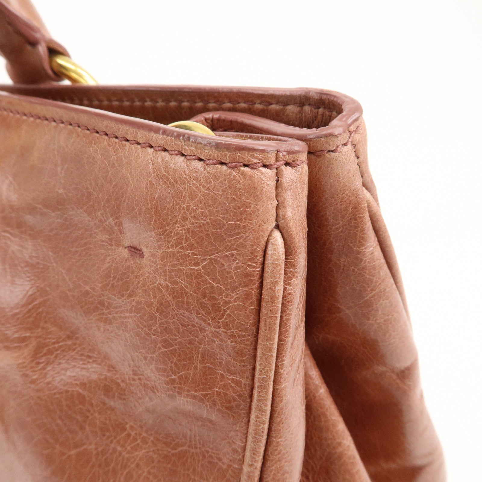 PRADA Logo Leather 2Way Bag Shoulder Bag Hand Bag Pink