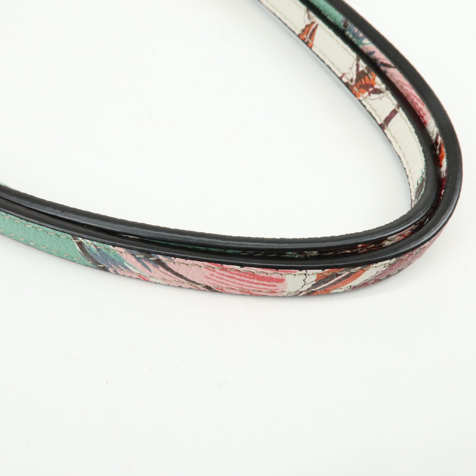 Ferragamo Gancini Leather Tote Bag Shoulder Bag Flower Print