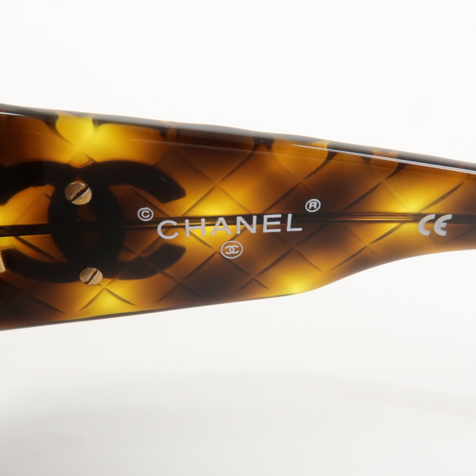 CHANEL COCO Mark Plastic Sunglasses Tortoiseshell Brown