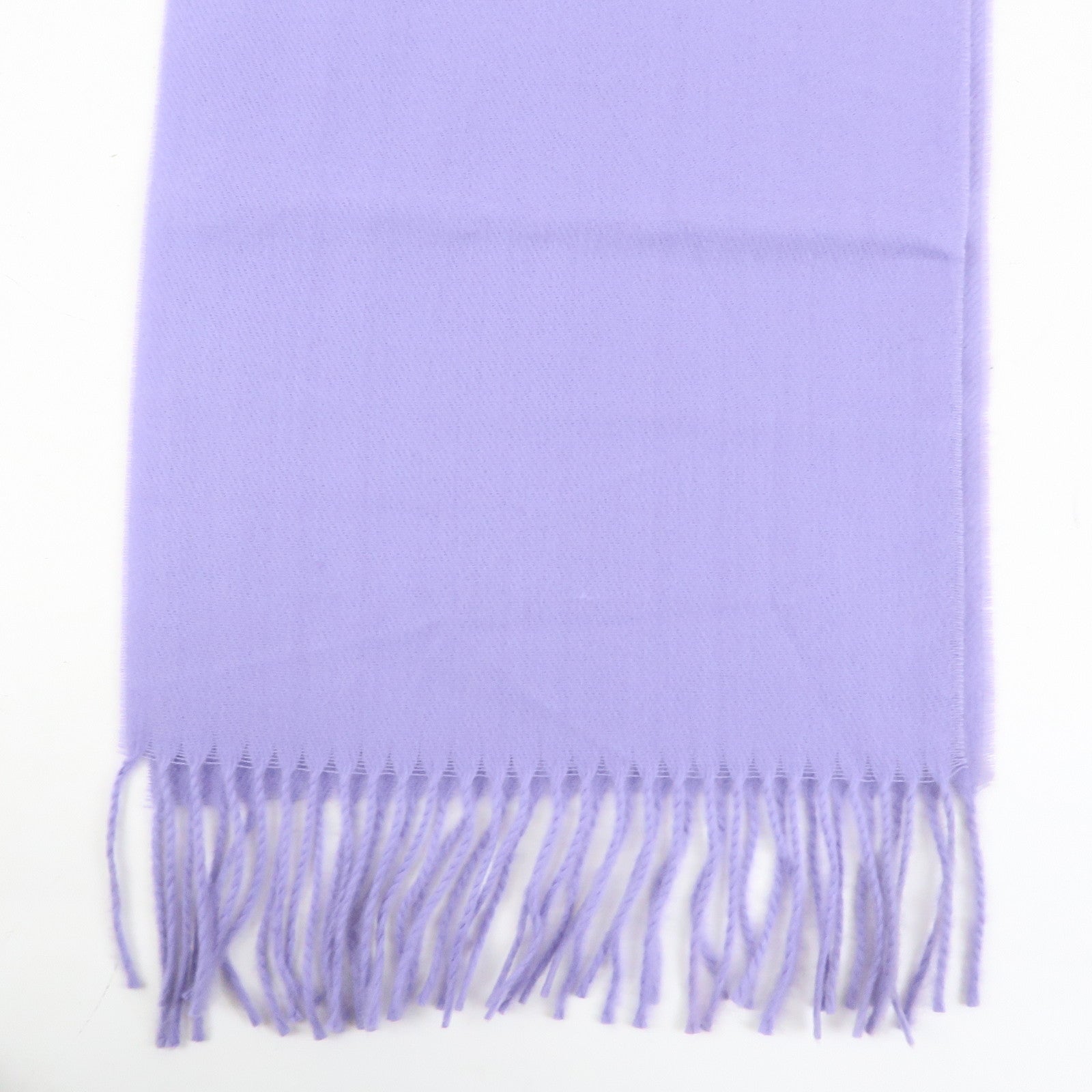 PRADA Cashmere 100% Stole Logo Embroidered Fringe Purple