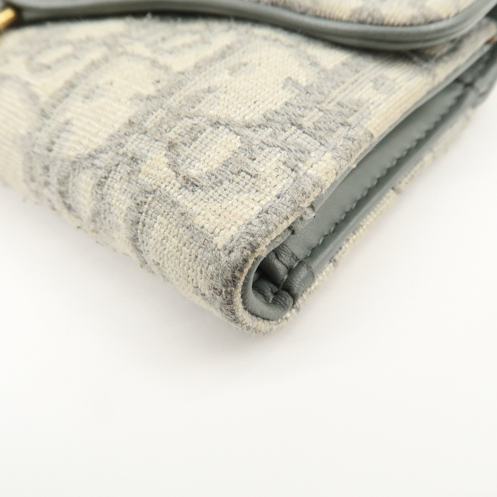 Christian Dior Oblique Jacquard Saddle Lotus Wallet Gray