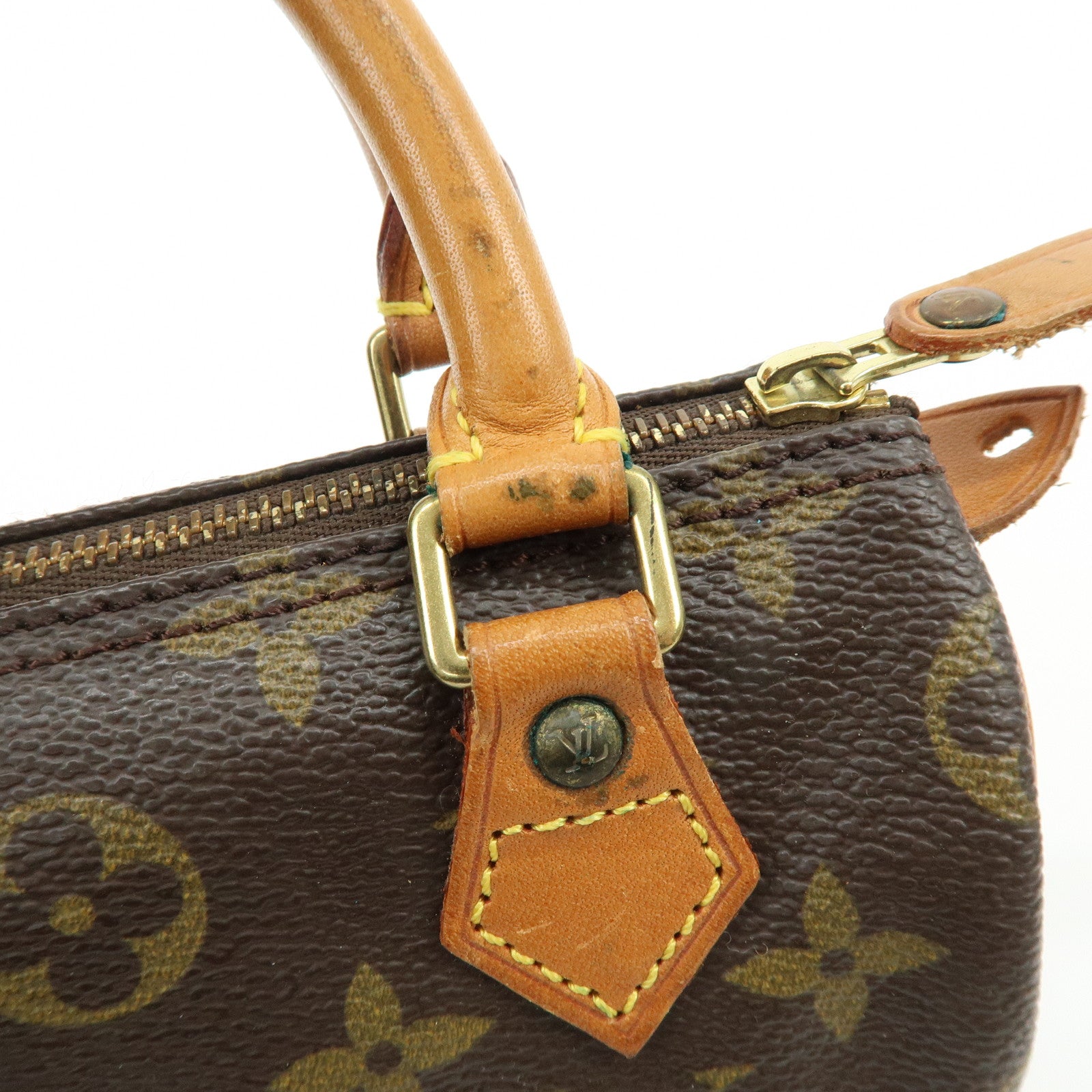 Louis Vuitton Monogram Mini Speedy Hand Bag & Strap Brown M41534
