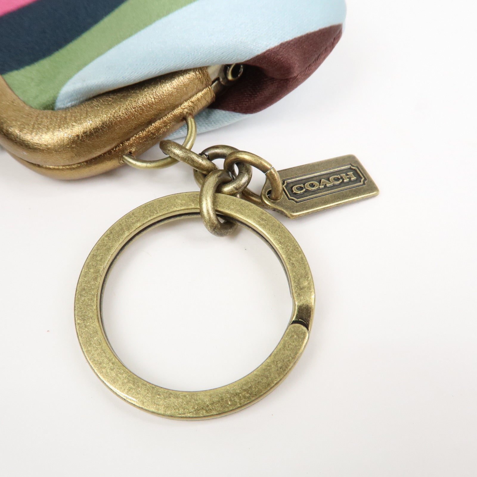 COACH Satin Canvas Set Of 2 Coin Case Card Case Beige Multicolor