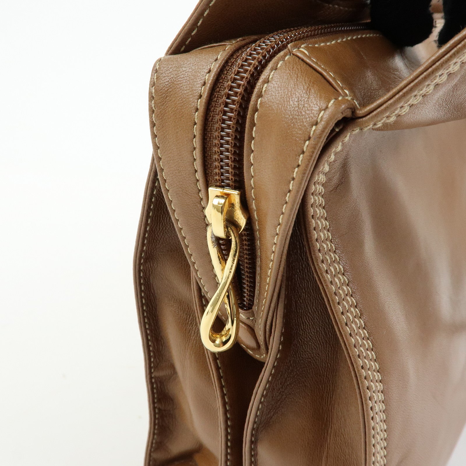 LOEWE Anagram Nappa Leather Shoulder Bag Hand Bag Brown