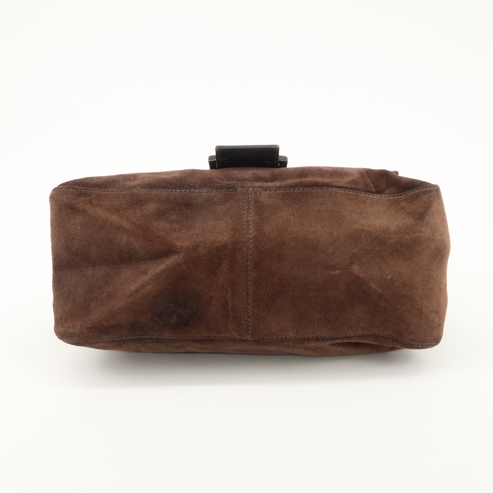FENDI Mamma Baguette Suede Shoulder Bag Dark Brown 8BR001 Used