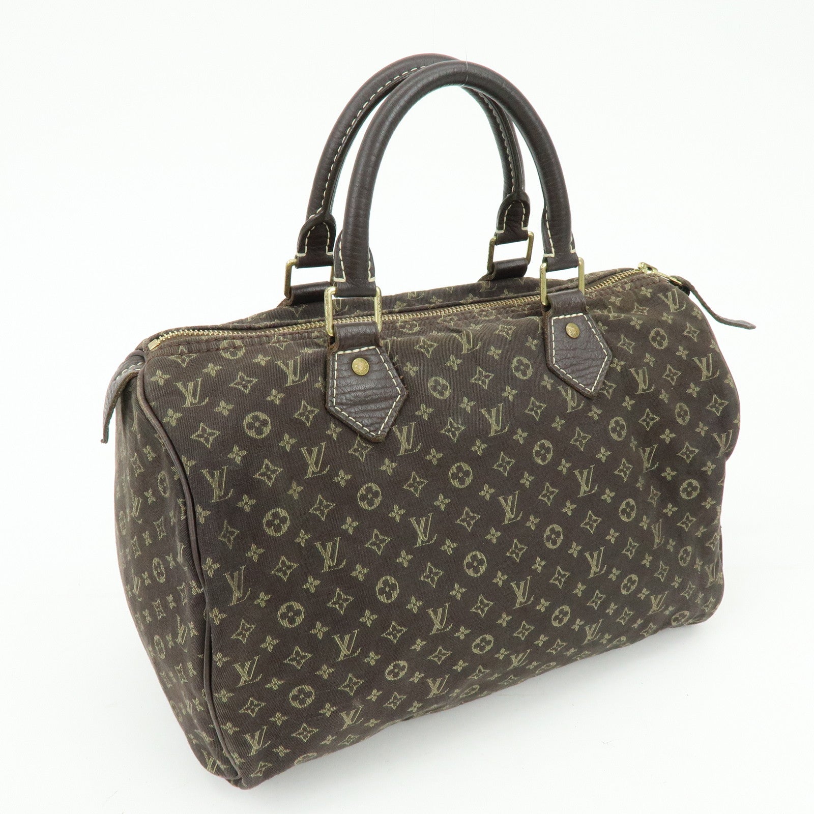 Louis Vuitton Monogram Mini Lin Speedy 30 Boston Bag Ebene M95224