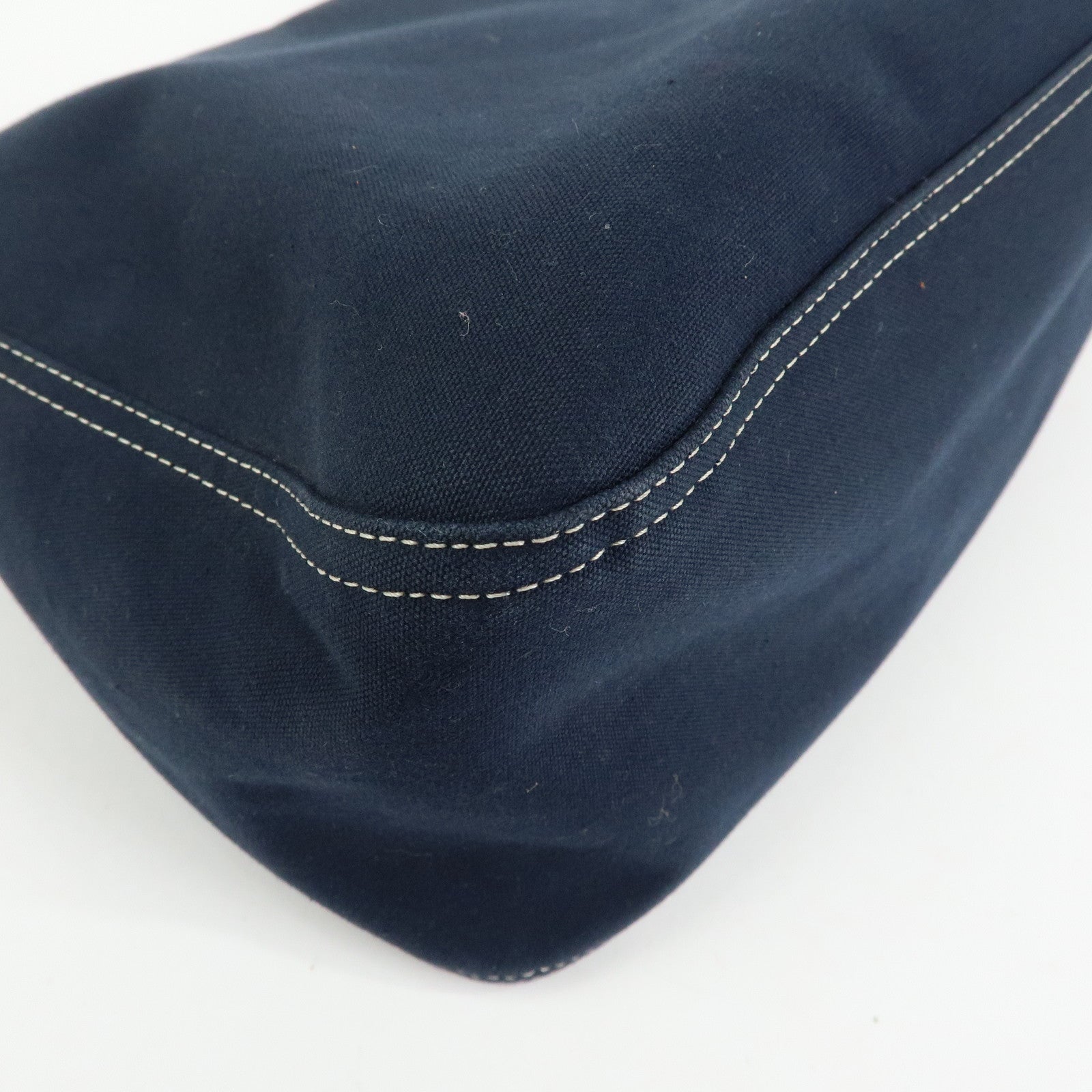 FENDI Mamma Baguette Canvas Shoulder Bag Navy 26325