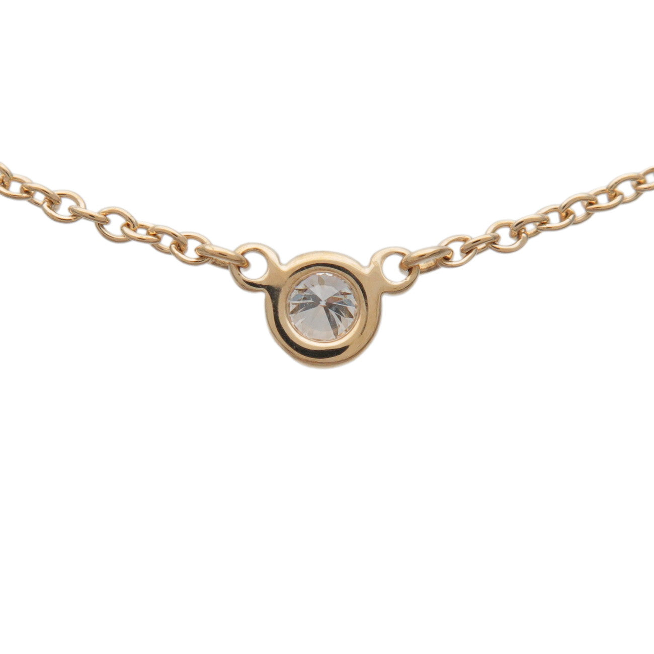 Tiffany & Co By The Yard 1P Diamond Necklace K18 750YG Yellow Gold