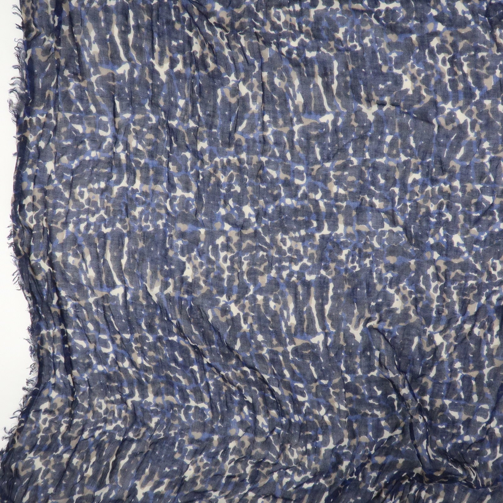 Louis Vuitton Etole Lizard Cashmere Silk Scarf Shawl Blue M74962