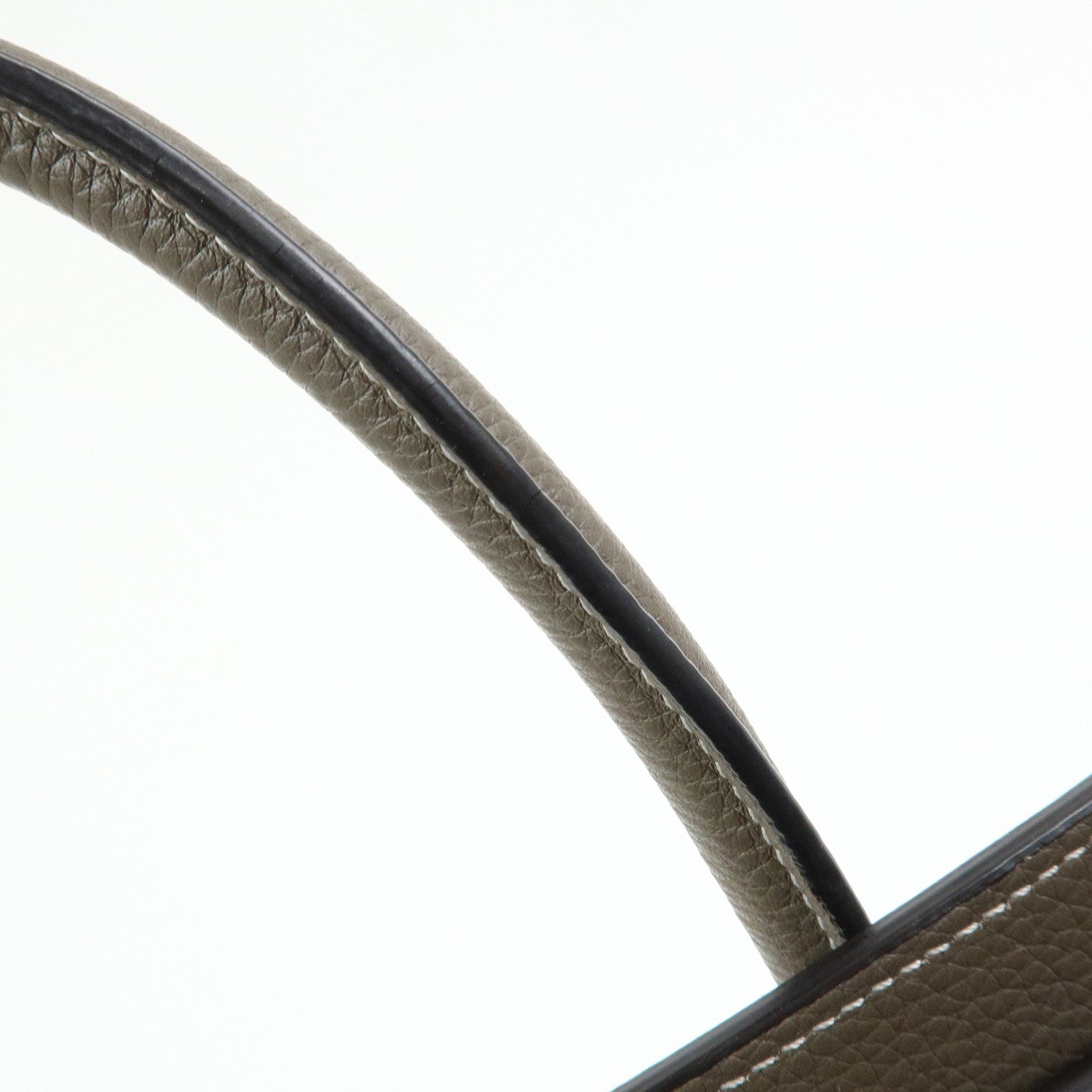 CELINE Luggage Micro Shopper Calf Leather Hand Bag Gray