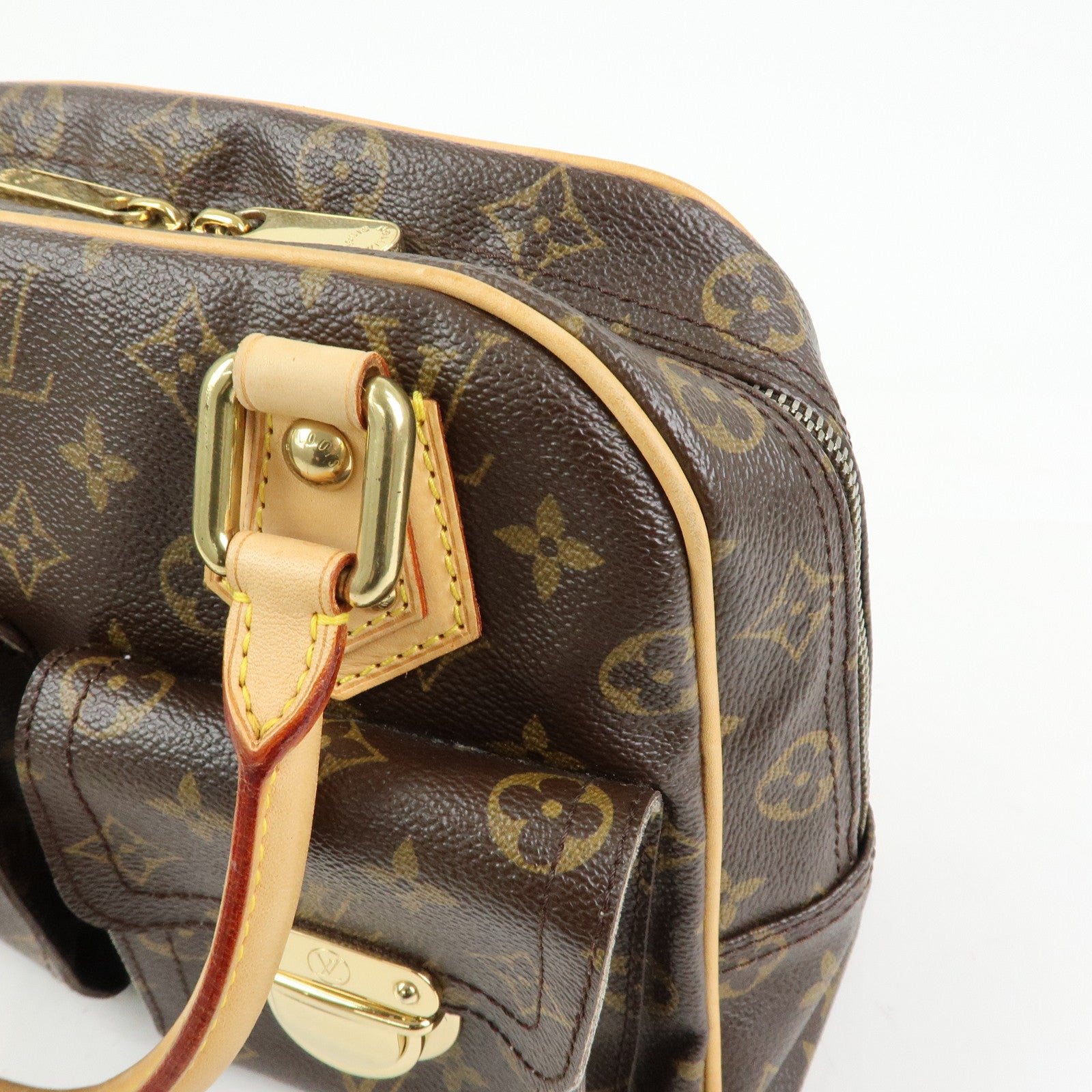 Louis Vuitton Monogram Manhattan PM Hand Bag Brown M40026