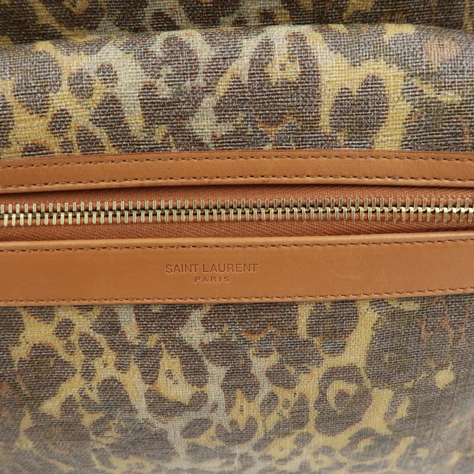 SAINT LAURENT PARIS PVC Leather Backpack Rucksuck Animal 534967