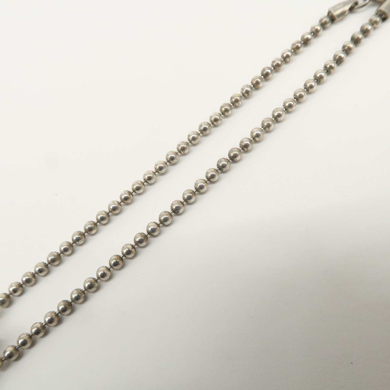 GUCCI Ball Chain Rectangle Charm Bracelet SV925 Silver