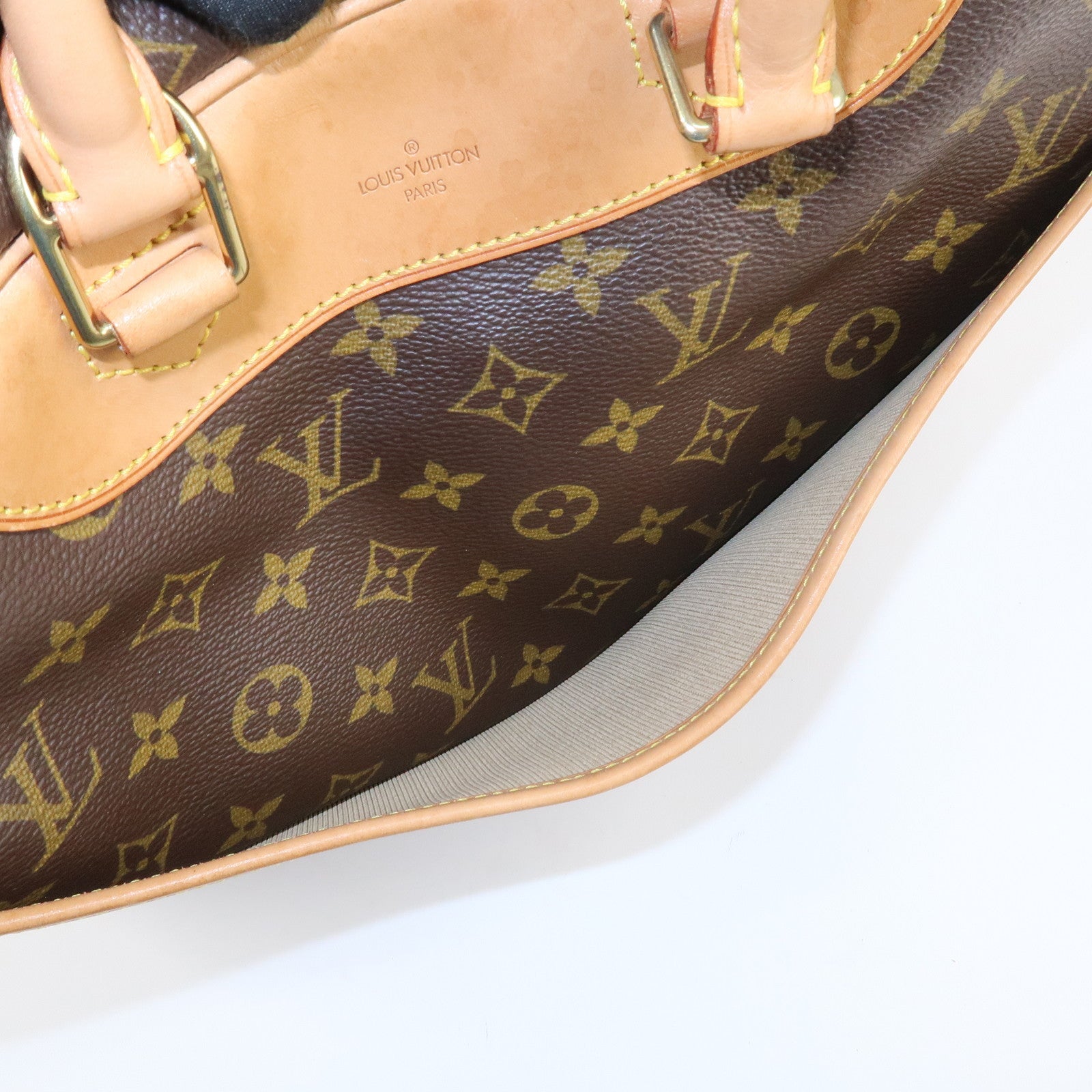 Louis Vuitton Leather Canvas Monogram Deauville Hand Bag M47270 Used