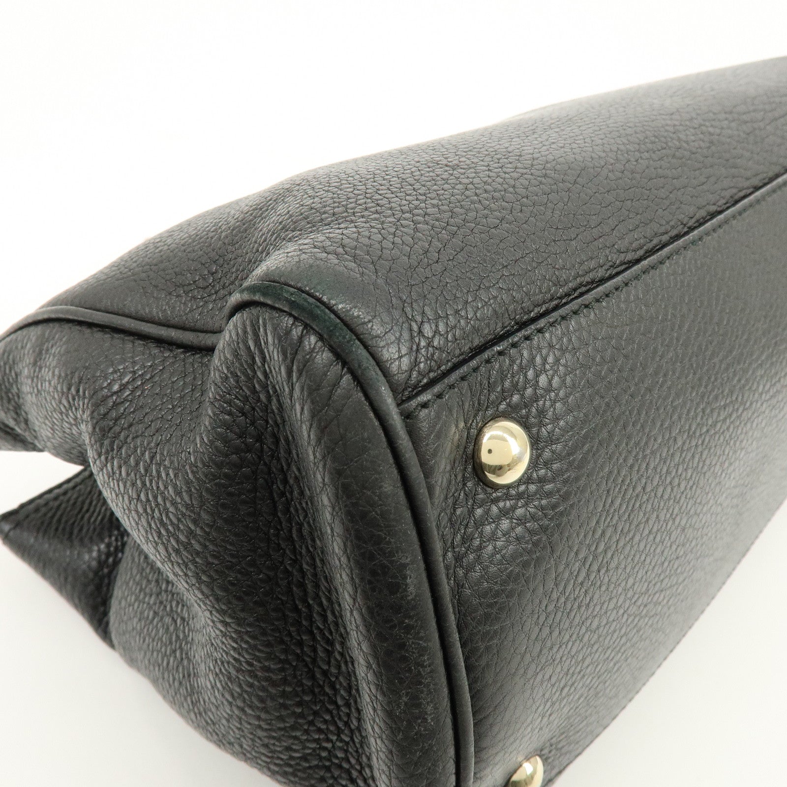 GUCCI Bamboo Shopper Medium 2Way Bag Shoulder Bag Black 323660