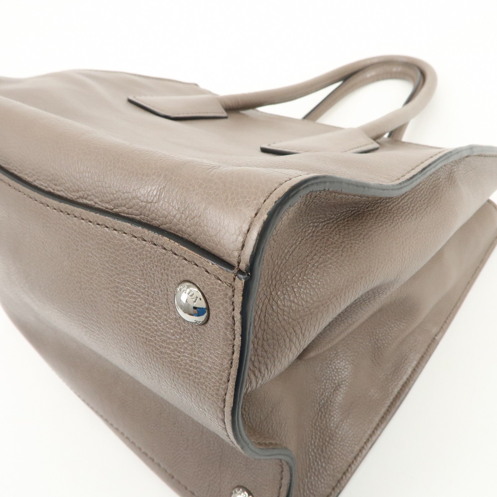 PRADA Triangle Logo 2Way Bag Hand Bag Shoulder Bag Gray BN2619