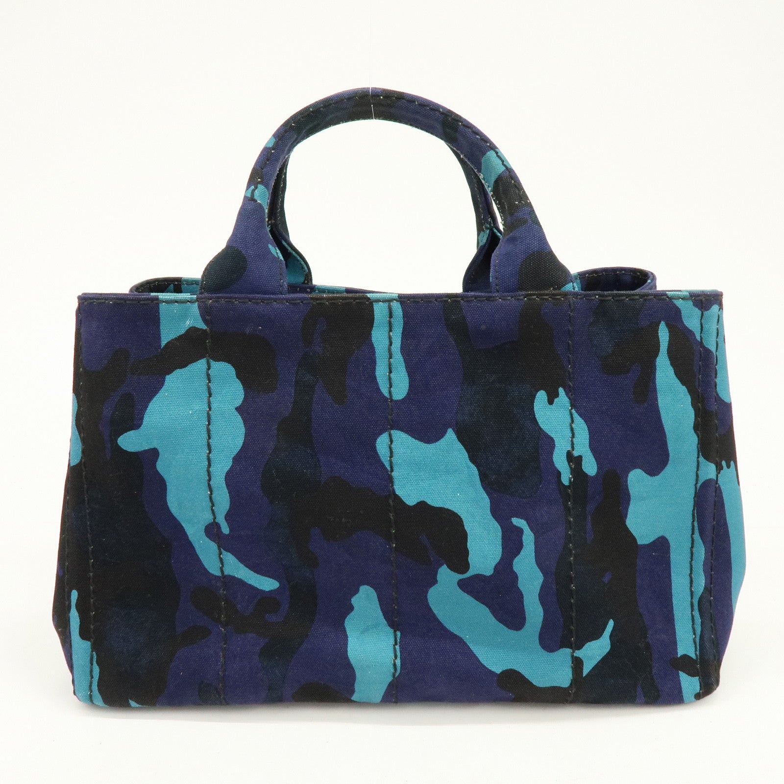 PRADA Triangle Logo Canapa Canvas 2Way Hand Bag Camouflage B2642B