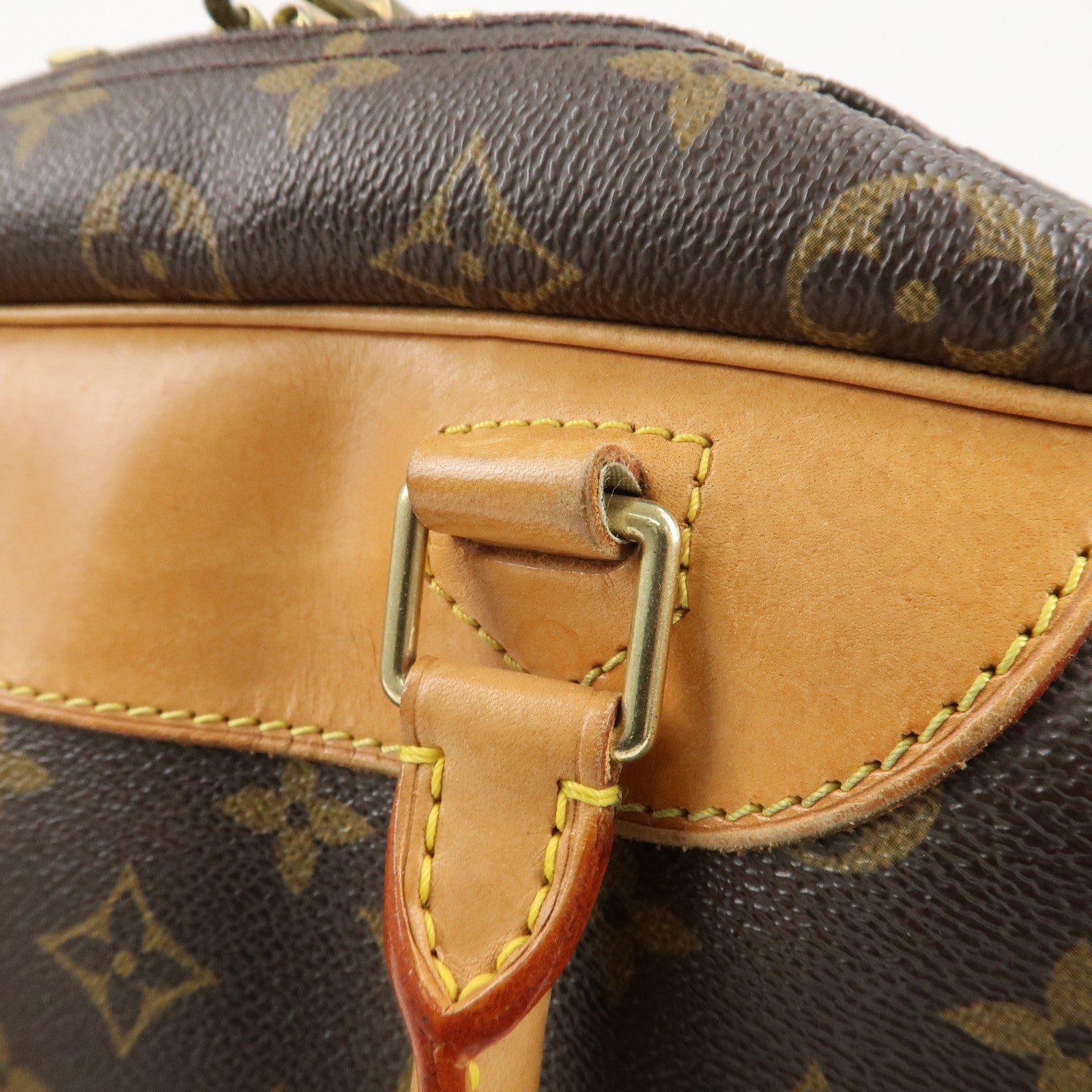 Louis Vuitton Monogram Deauville Hand Bag Brown M47270 Used