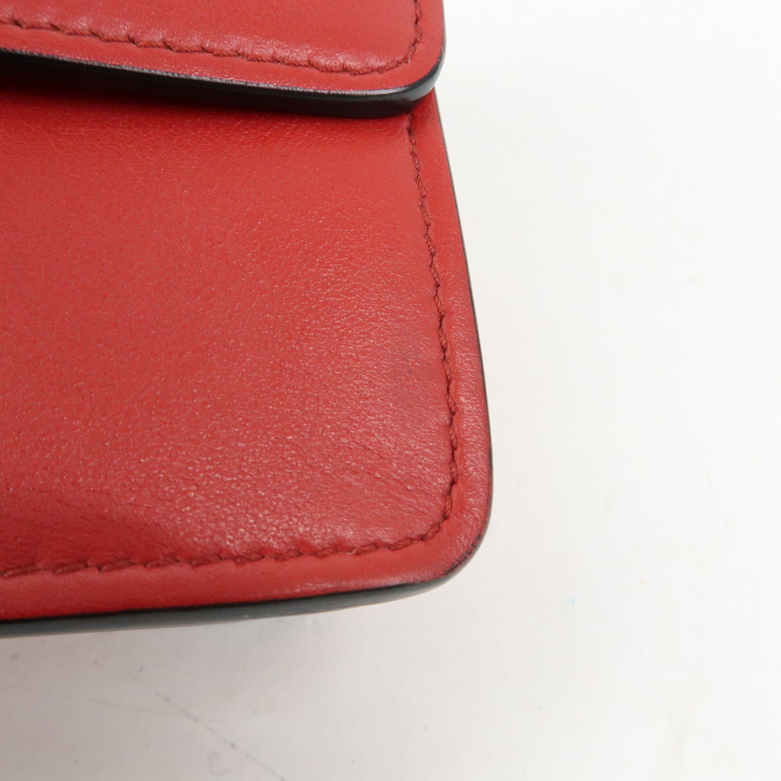 MIU MIU Leather Star Chain Shoulder Bag Crossbody Bag Red