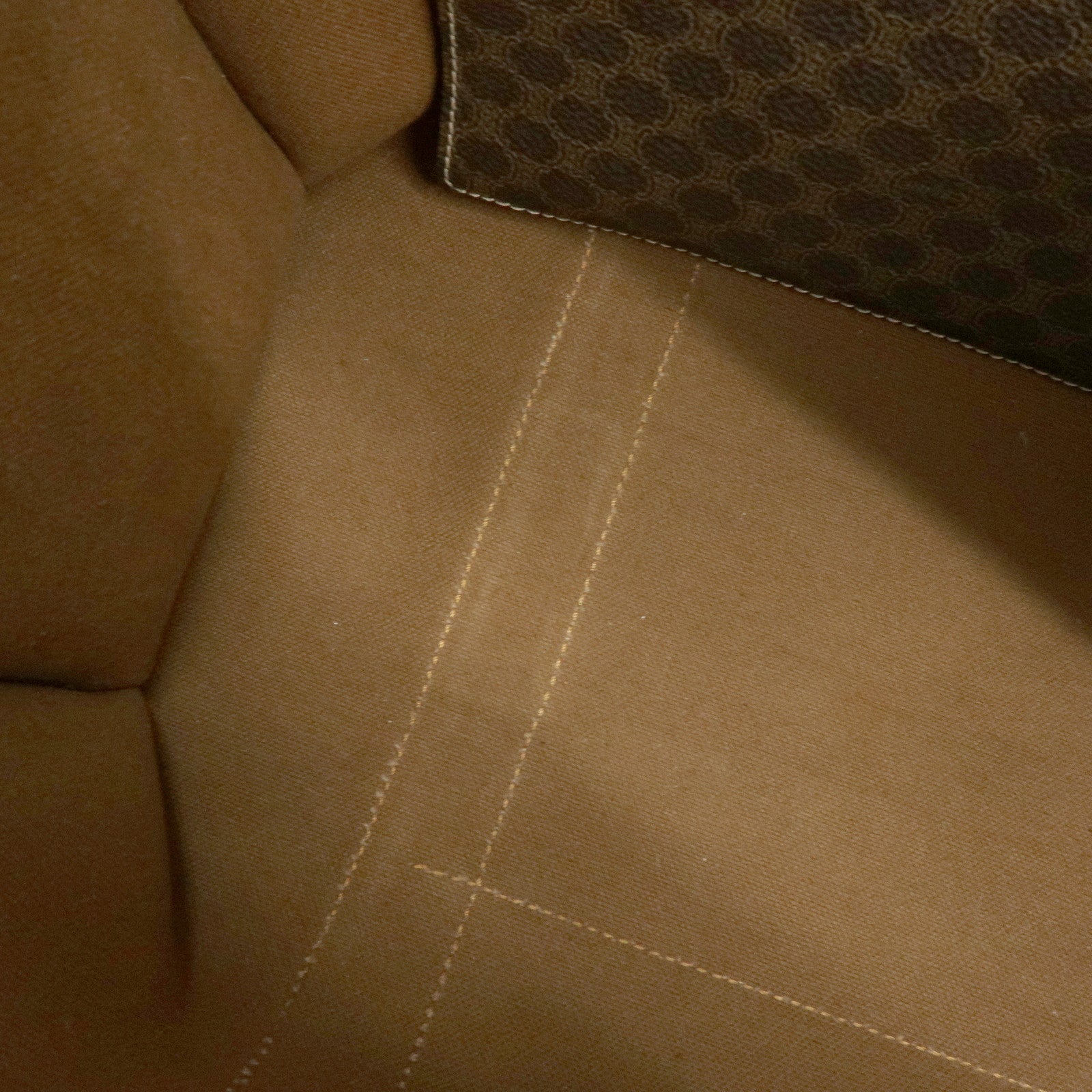 CELINE Macadam PVC Canvas Leather Tote Bag Shoulder Bag Brown