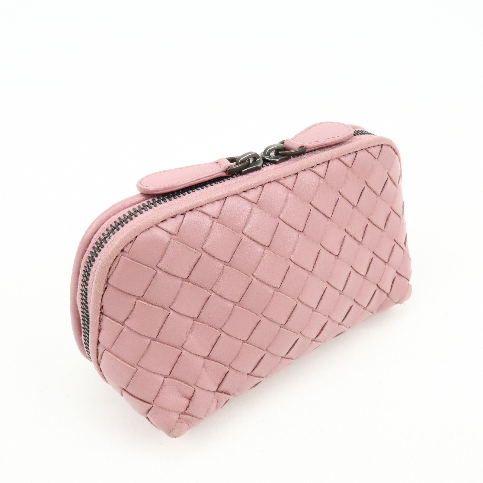 BOTTEGA VENETA Intrecciato Leather Pouch Cosmetic Pouch Pink