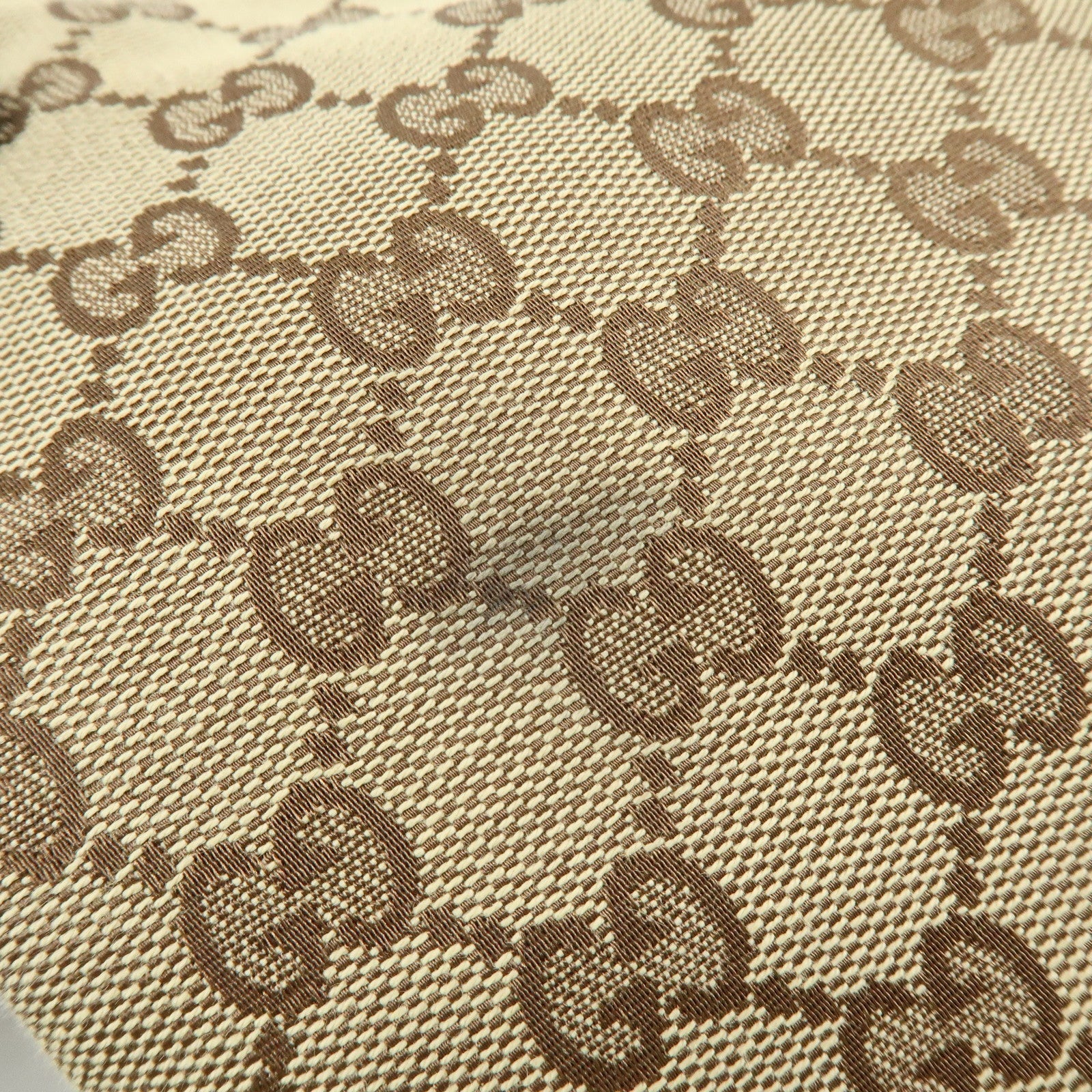 GUCCI GG Canvas Leather Tote Bag Hand Bag Beige Ivory 120840