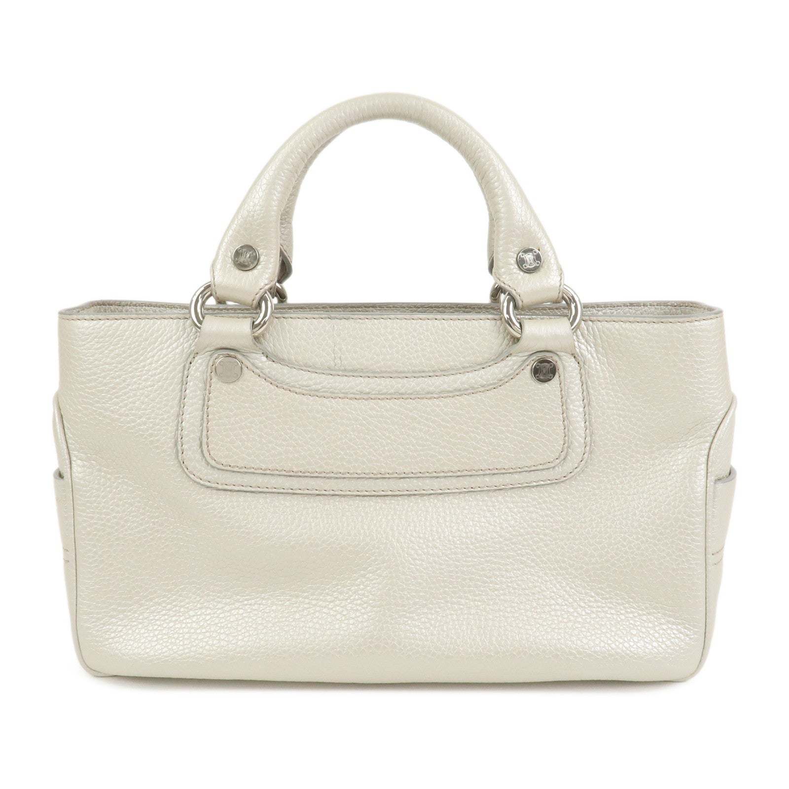 CELINE Macadam Engraved Leather Boogie Bag Hand Bag Gold