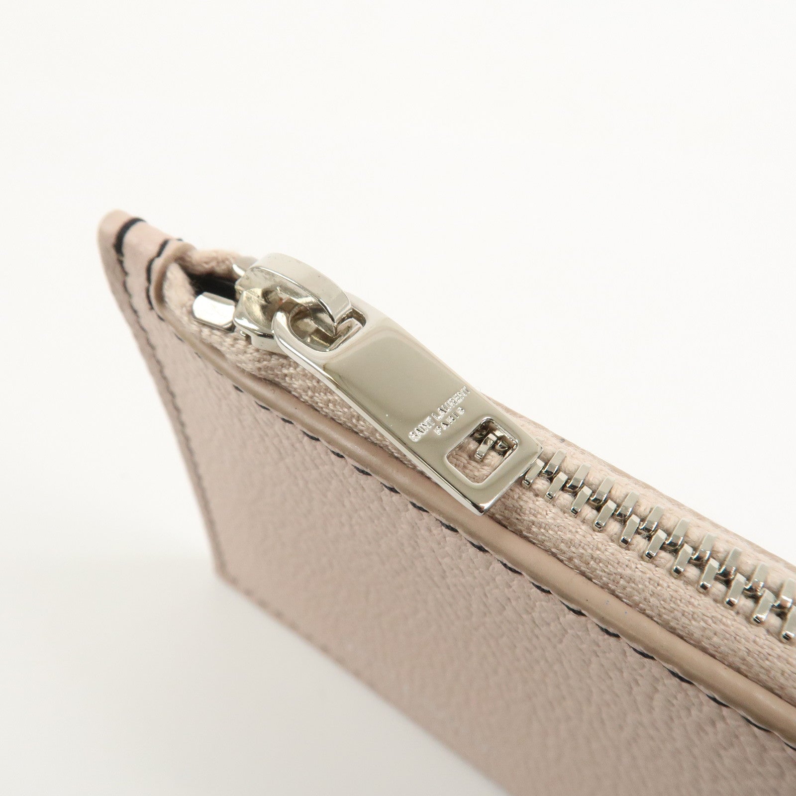 SAINT LAURENT PARIS Leather Card Case Card Holder Light Pink 458583