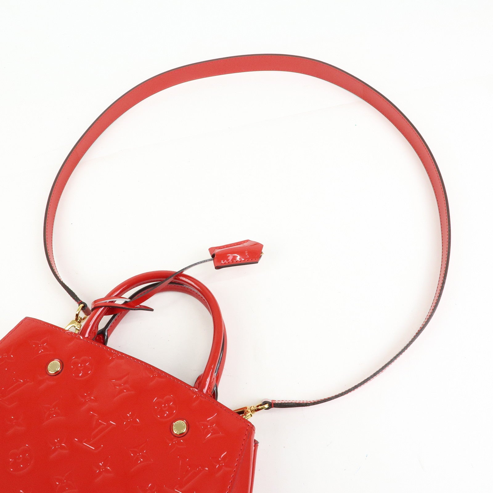 Louis Vuitton Monogram Vernis Montaigne BB 2Way Bag Cerise M50170