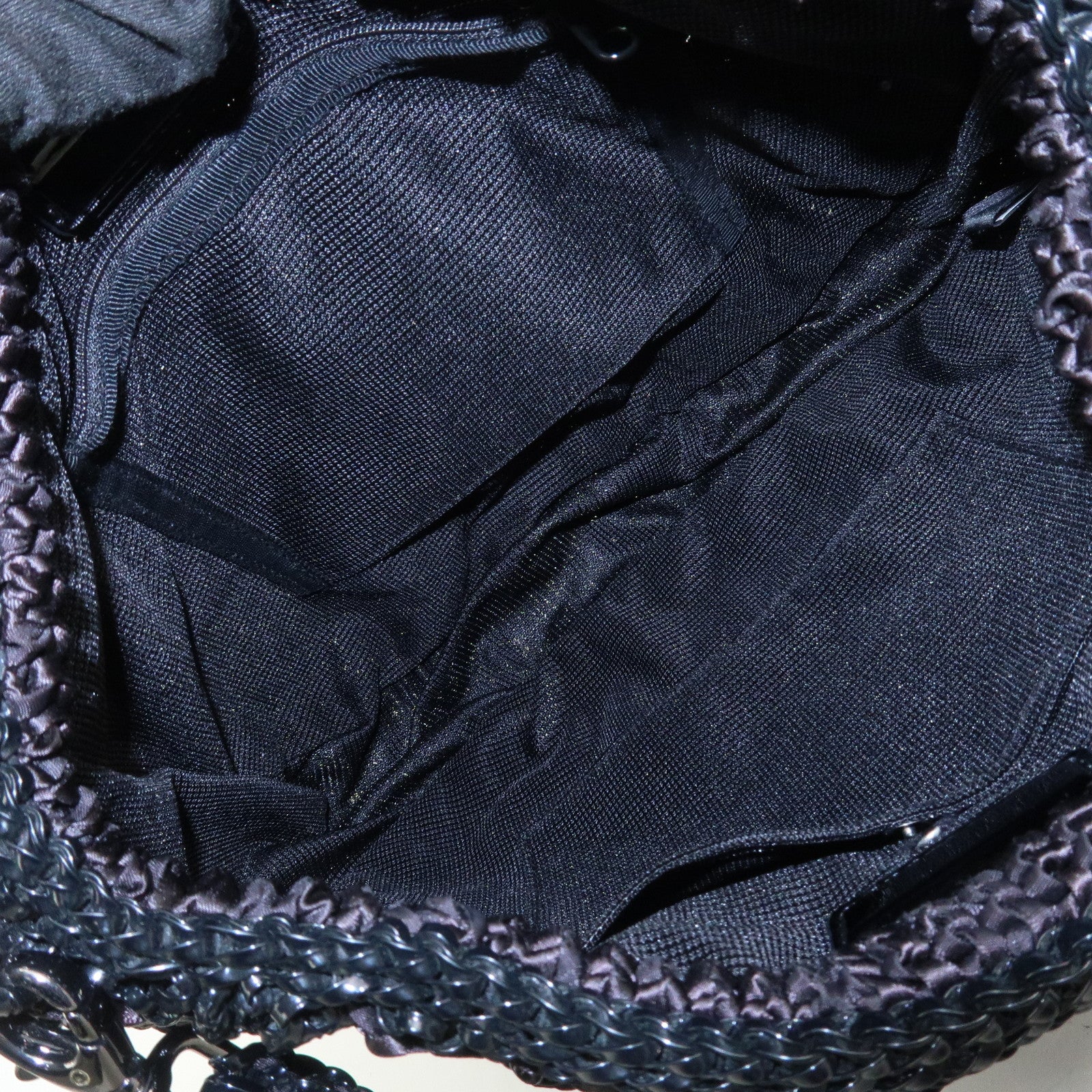 ANTEPRIMA Wire Bag PVC Satin Ribbon Shoulder Bag Hand Bag Black