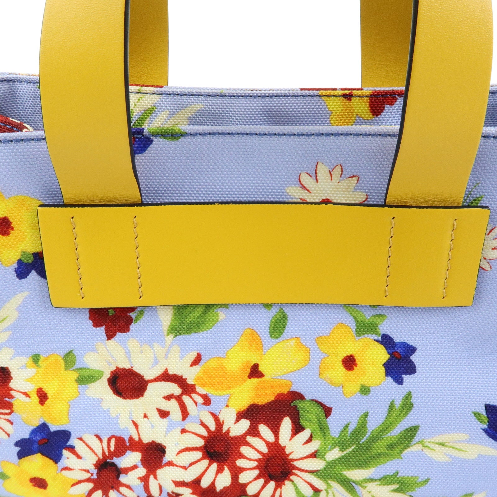 MIU MIU Canvas Leather 2Way Hand Shoulder Bag Blue Yellow 5BA085