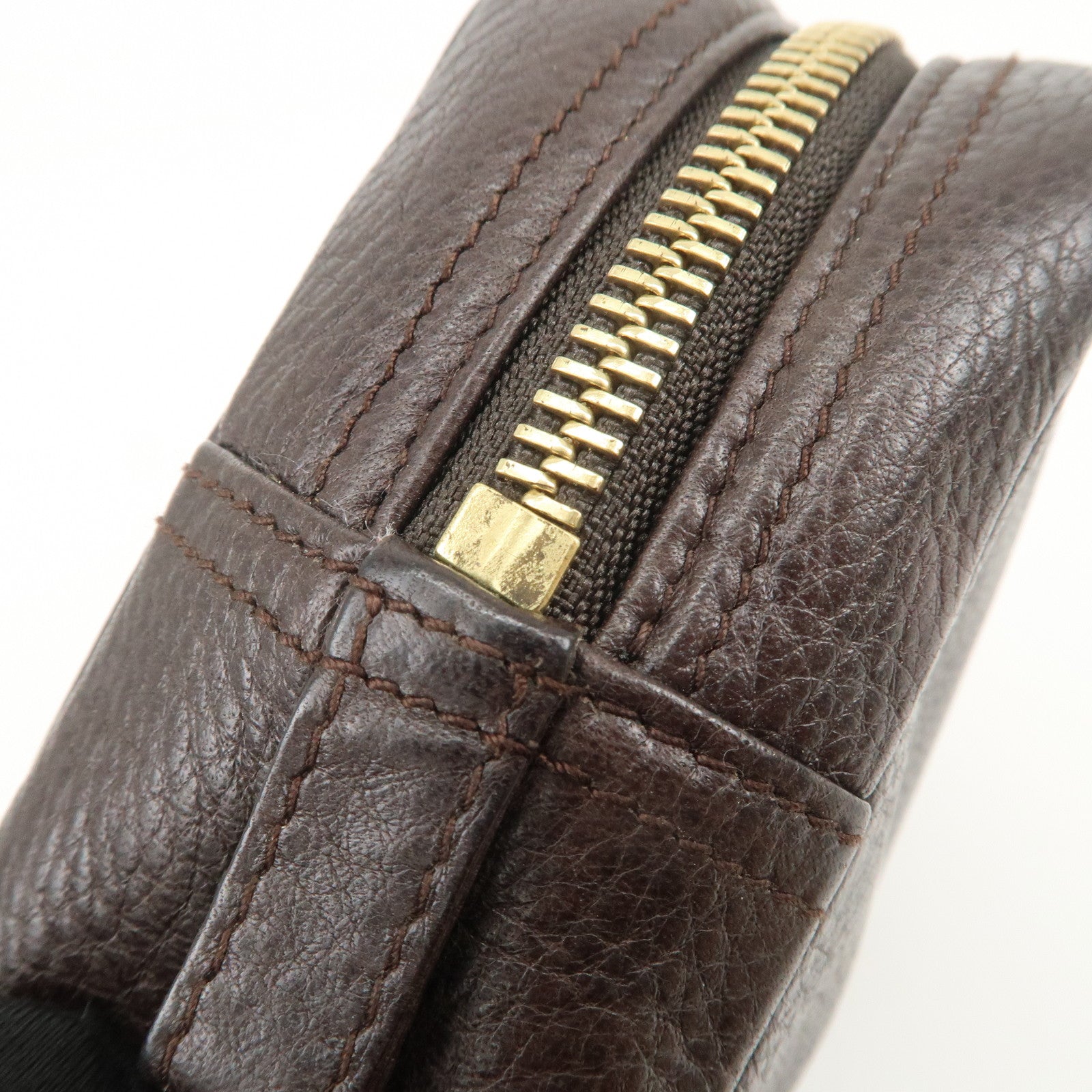 LOEWE Logo Leather Pouch Cosmetic Pouch Black