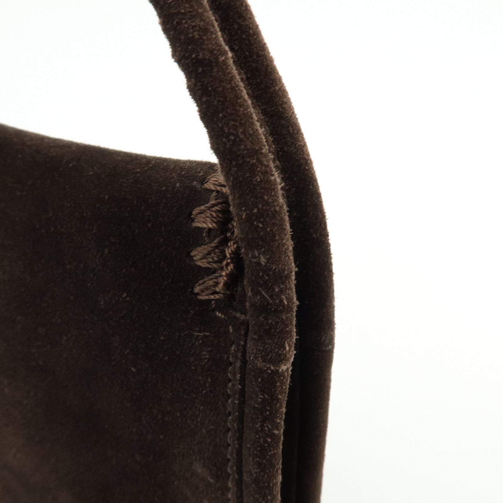 BOTTEGA VENETA Suede Shoulder Bag Tote Bag Dark Brown