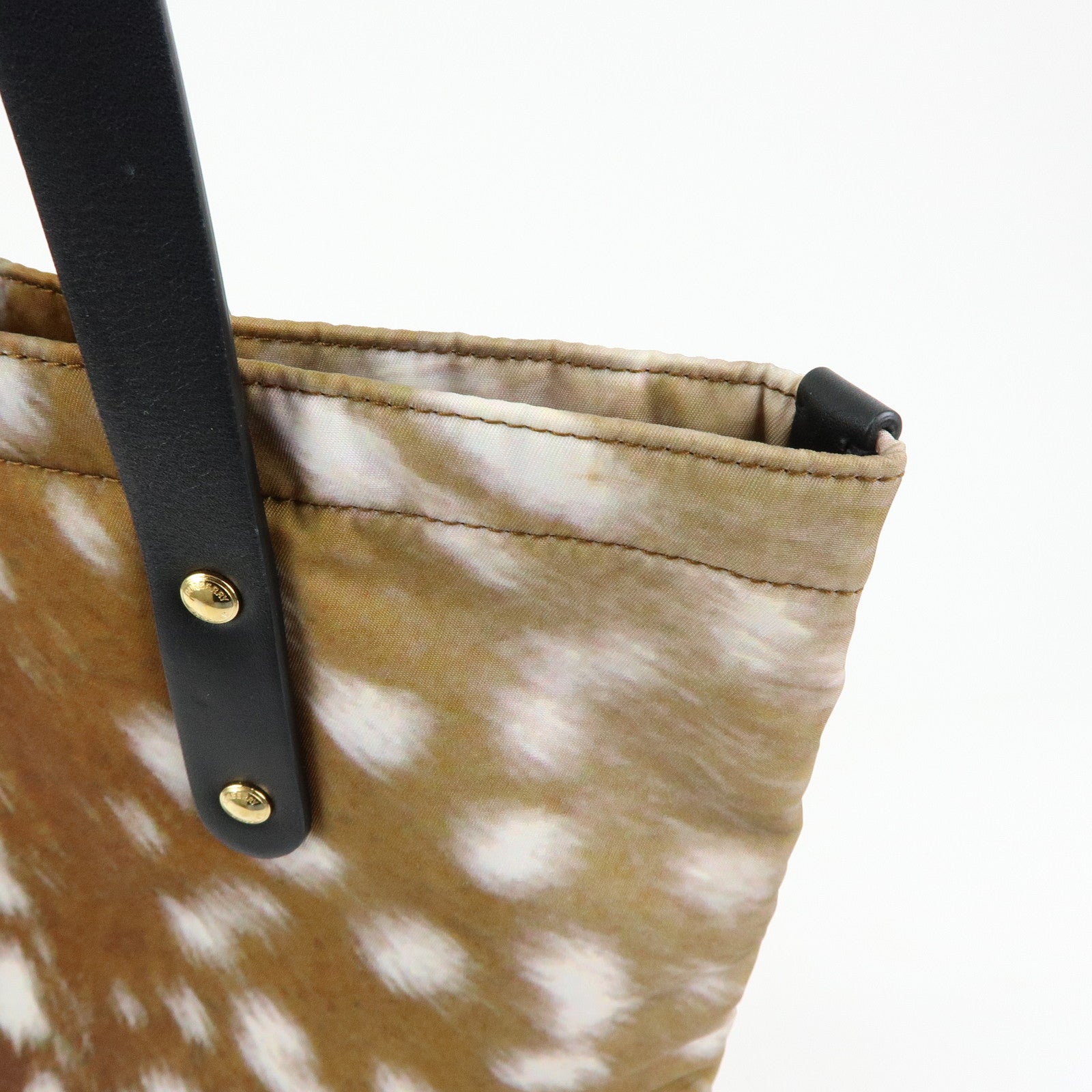 BURBERRY Canvas Leather Tote Bag Shoulder Bag Heidi Print Brown