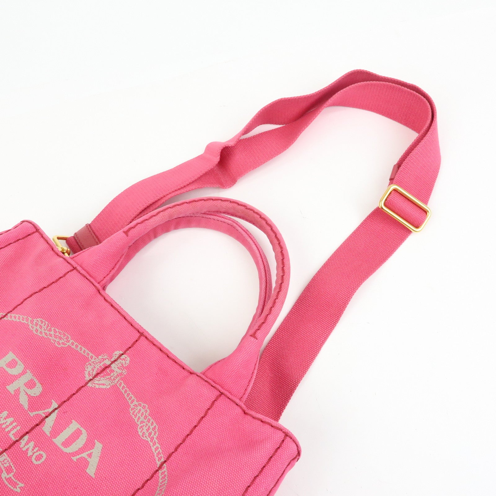 PRADA Triangle Logo Canapa Mini 2Way Hand Shoulder Bag Pink B2439G
