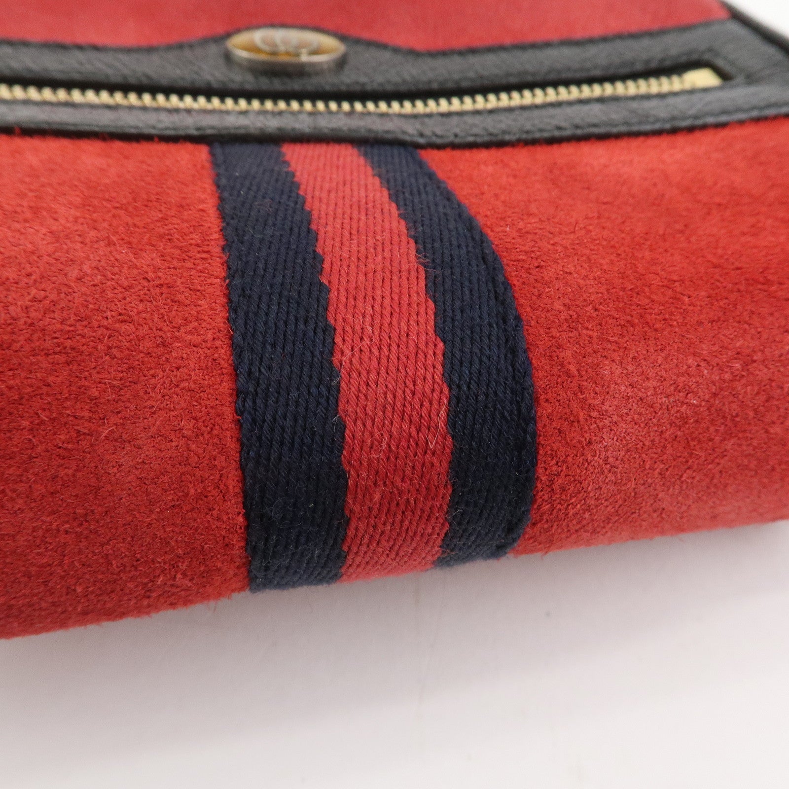 GUCCI Sherry GG Marmont Suede Waist Pouch Body Bag Red Black 517076