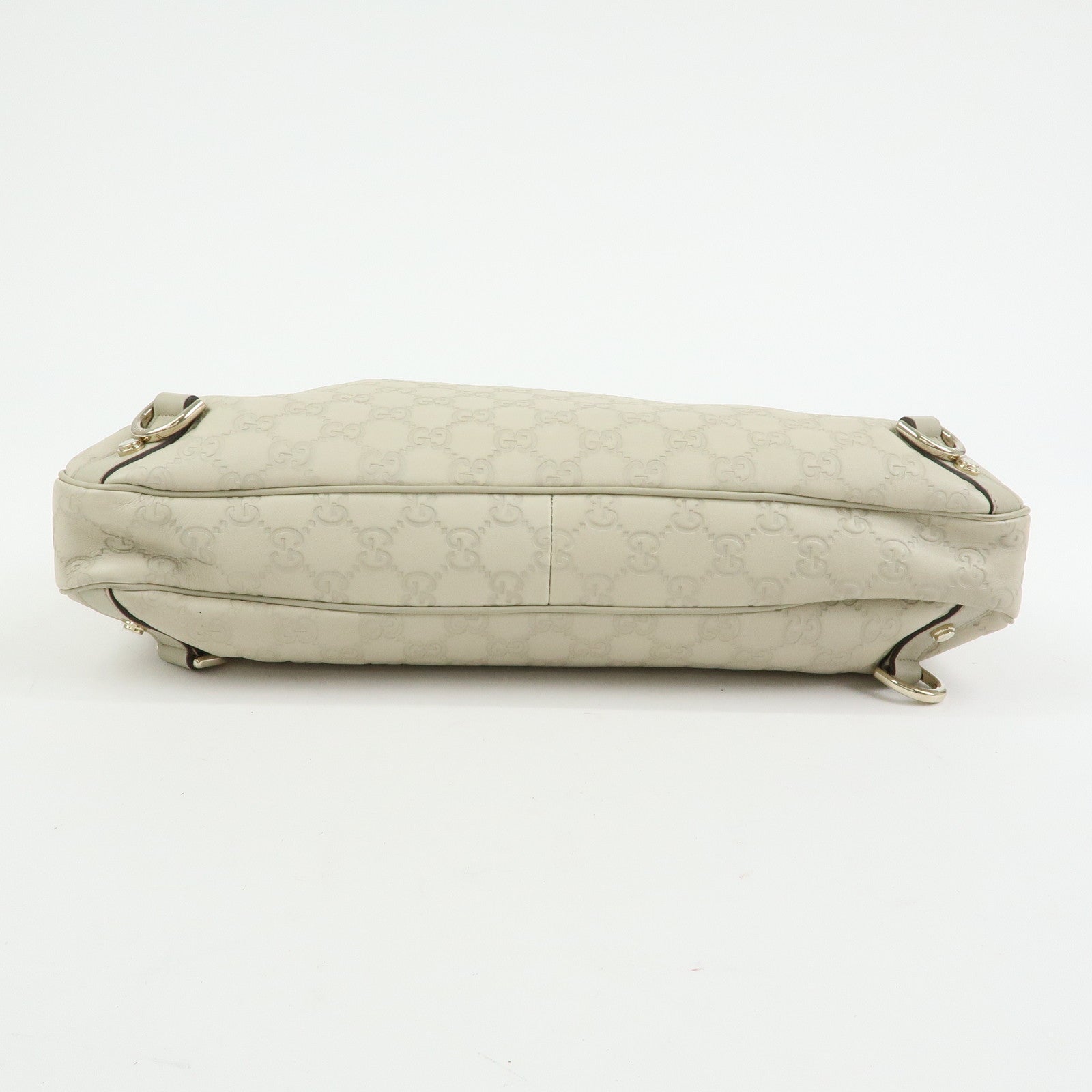 GUCCI Abbey Guccissima Leather Shoulder Bag Hand Bag White 130737