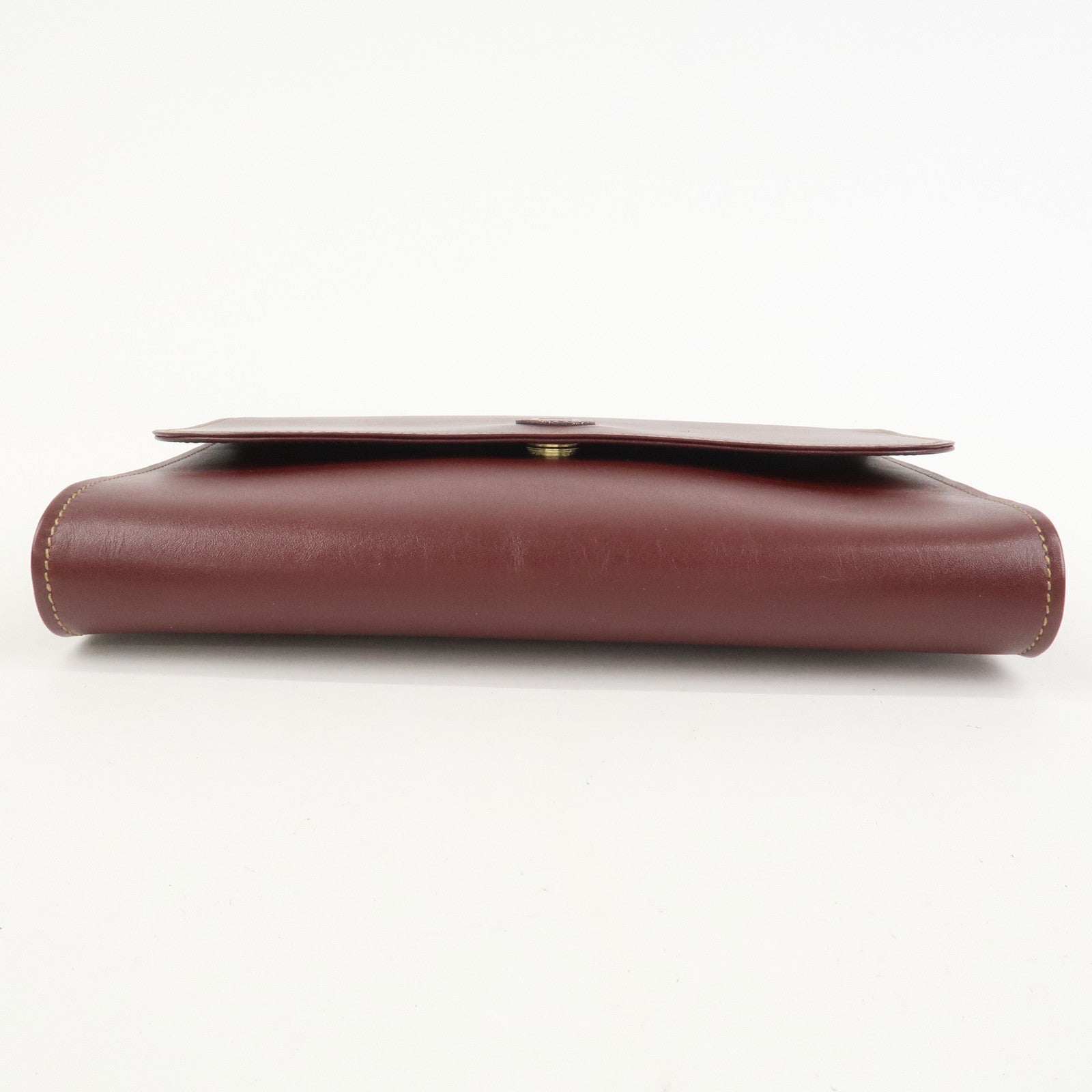 Cartier Logo Leather Clutch Bag Bordeaux