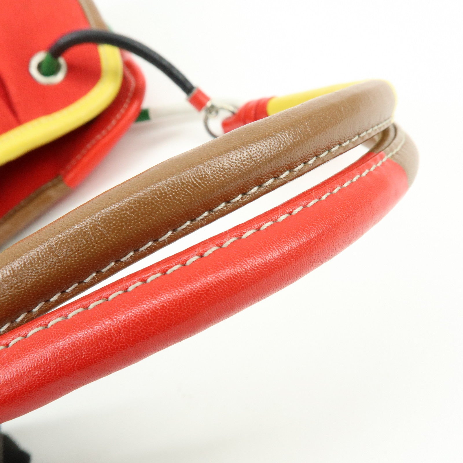 BOTTEGA VENETA Canvas Leather Shoulder Bag Hand Bag Multicolor