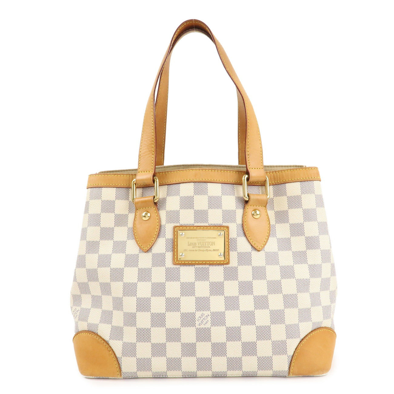 Louis Vuitton Damier Azur Hampstead MM Canvas Hand Bag N51206 Used