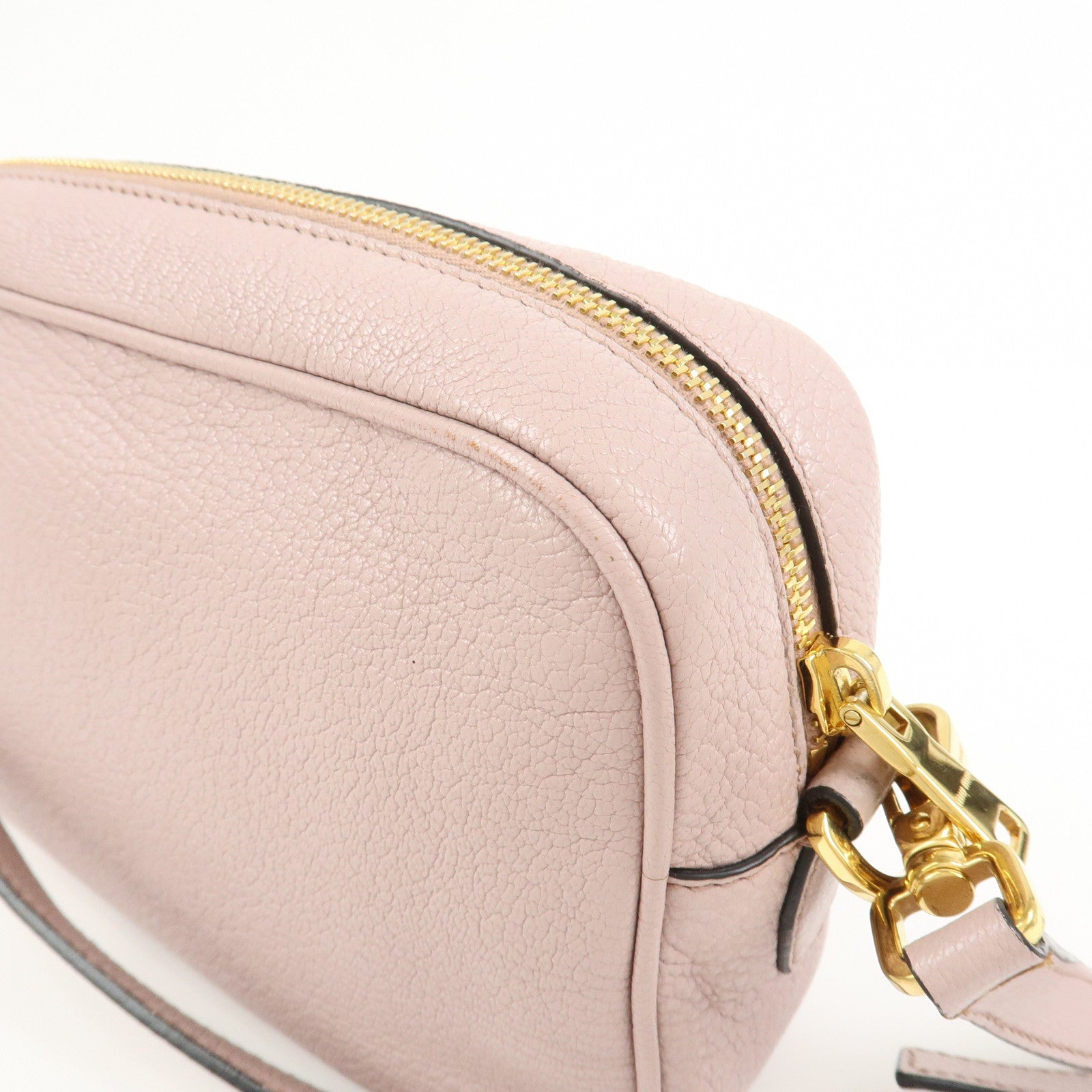 MIU MIU Leather Shoulder Bag Crossbody Bag Pink 5BH056