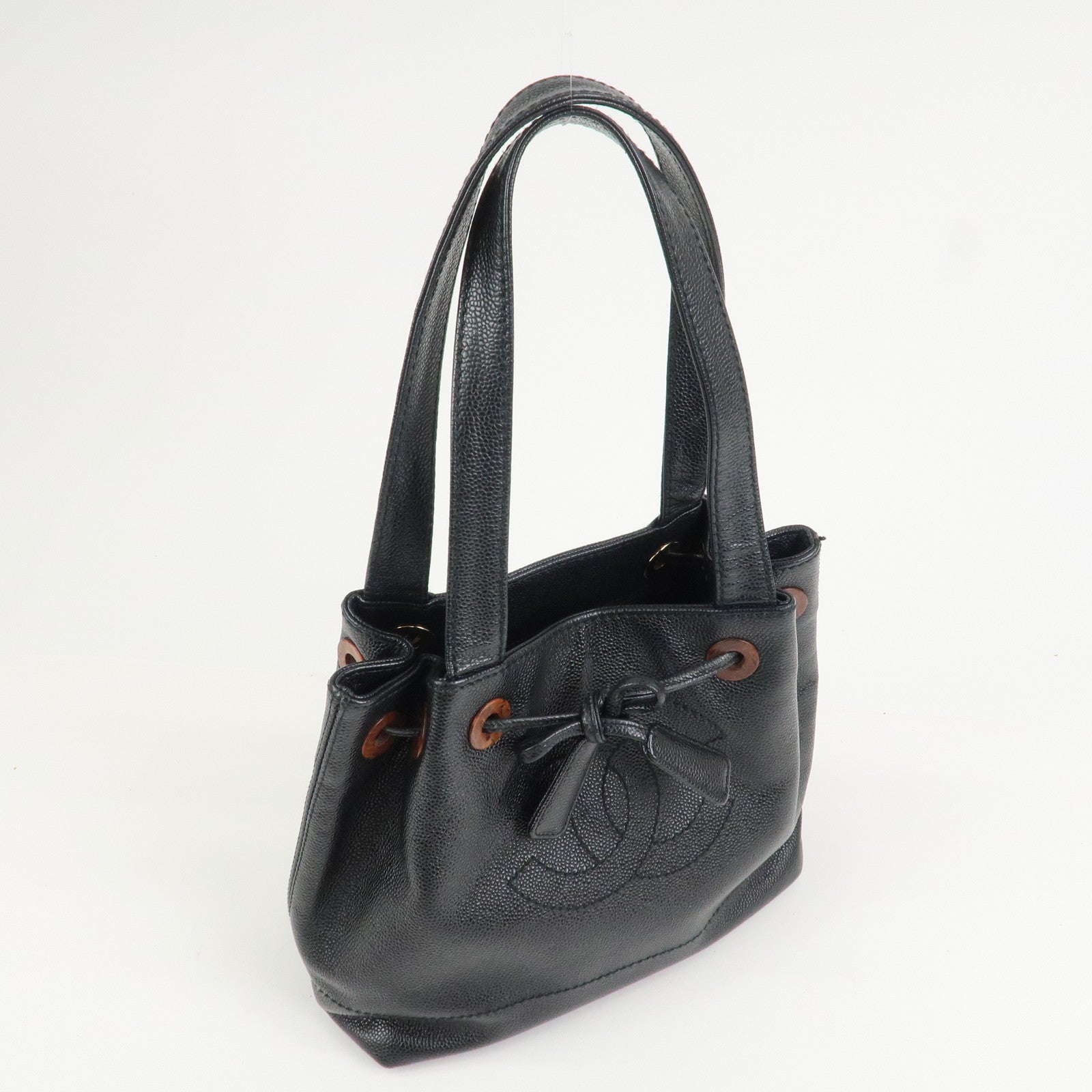 CHANEL COCO Mark Caviarskin Shoulder Bag Hand Bag Black